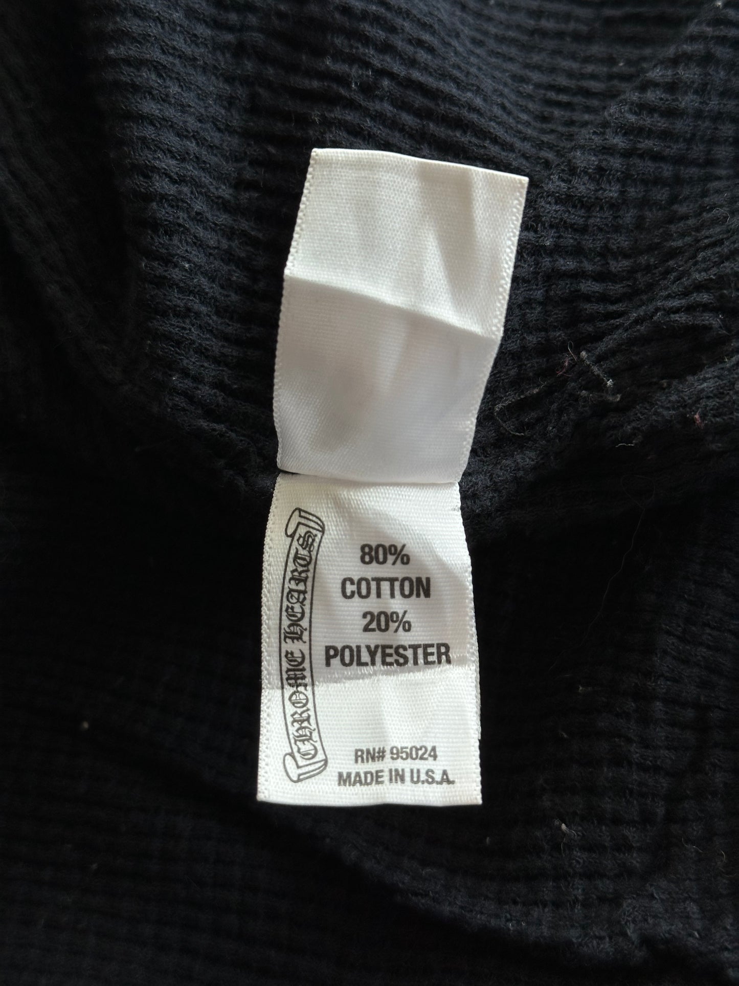 Chrome Hearts Black & Red Dagger Logo Zip Up Thermal Hoodie