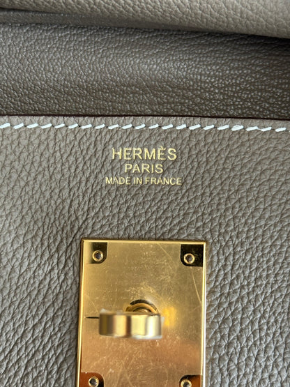 Hermes Etoupe Togo & Gold Hardware Birkin 30