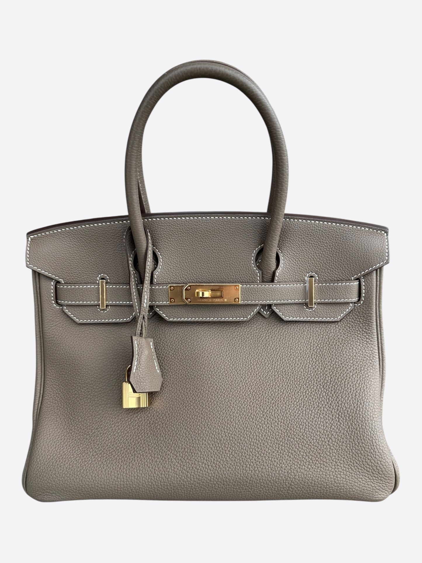 Hermes Etoupe Togo & Gold Hardware Birkin 30