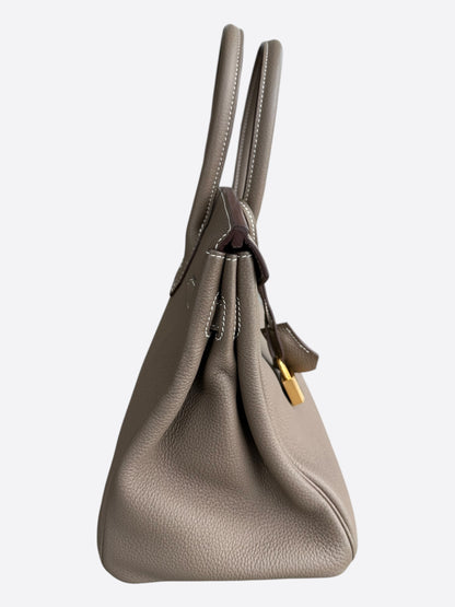 Hermes Etoupe Togo & Gold Hardware Birkin 30