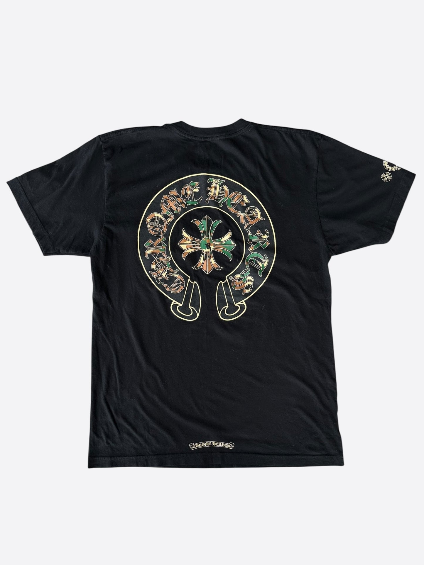 Chrome Hearts Black Camouflage Horseshoe Logo T-Shirt