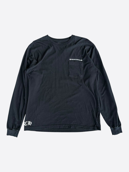 Chrome Hearts Black & White Cross Graphic Longsleeve T-Shirt