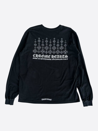 Chrome Hearts Black & White Cross Graphic Longsleeve T-Shirt