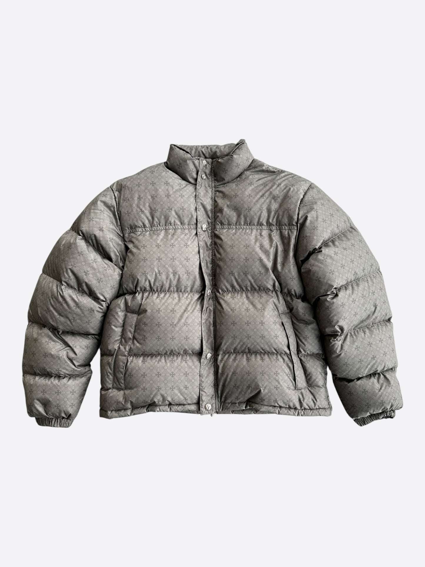 Chrome Hearts Olive Cross Jacquard Puffer Jacket