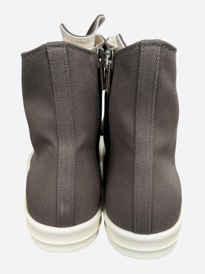 Rick Owens Brown & White Jumbo Lace High Top Sneakers