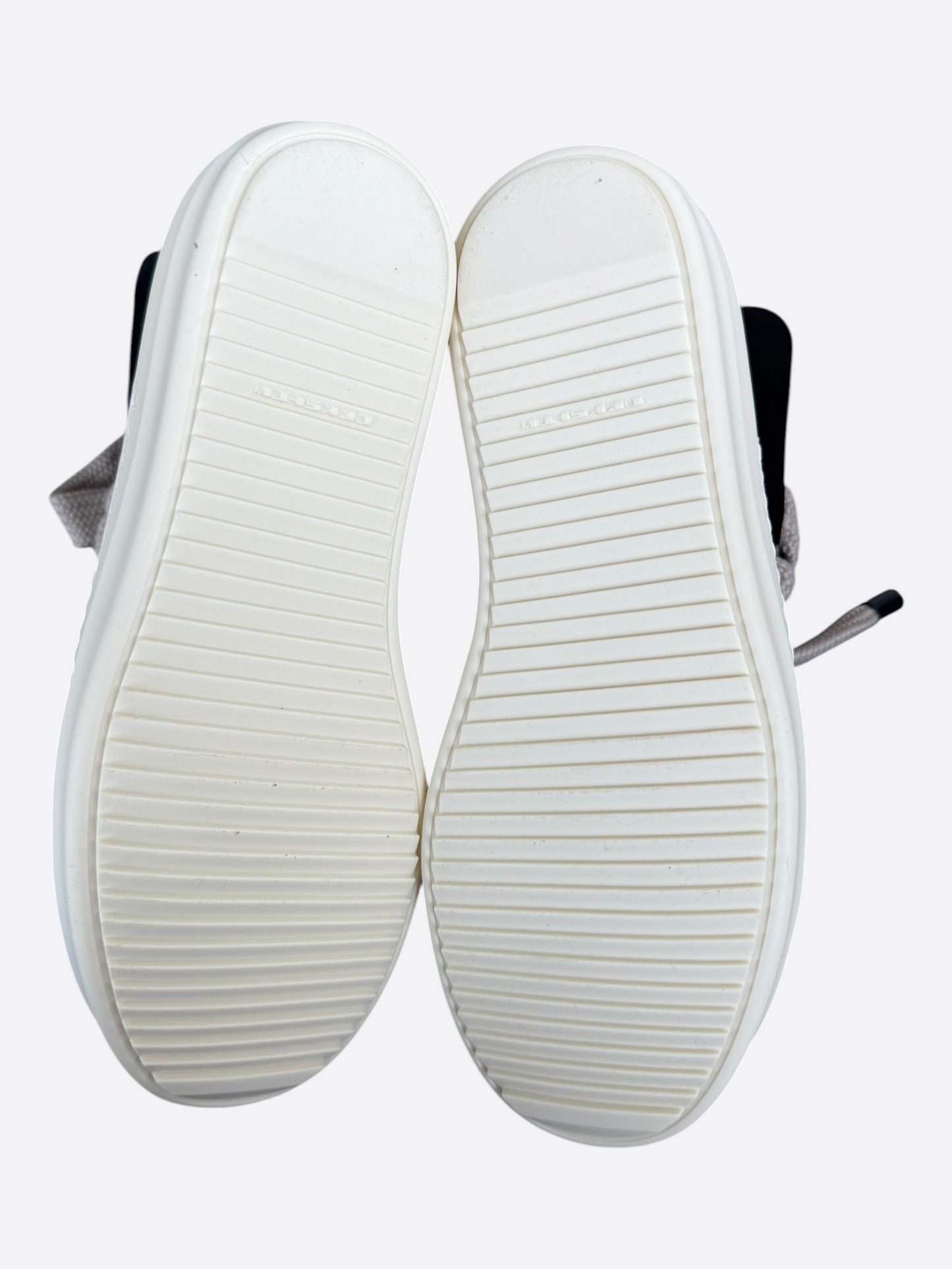 Rick Owens Black & White Jumbo Lace High Top Sneakers