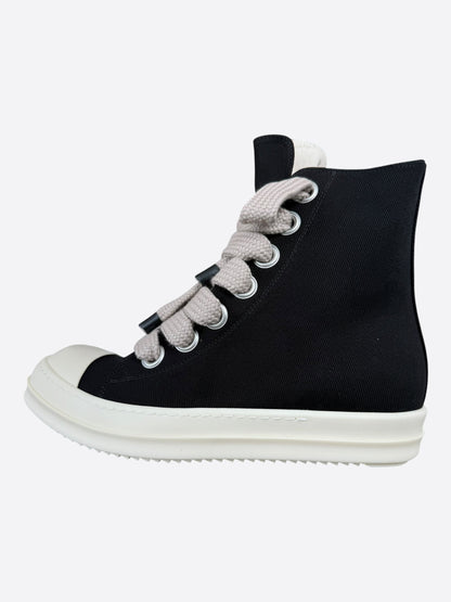 Rick Owens Black & White Jumbo Lace High Top Sneakers