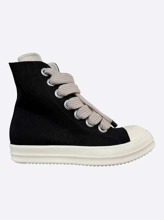 Rick Owens Black & White Jumbo Lace High Top Sneakers