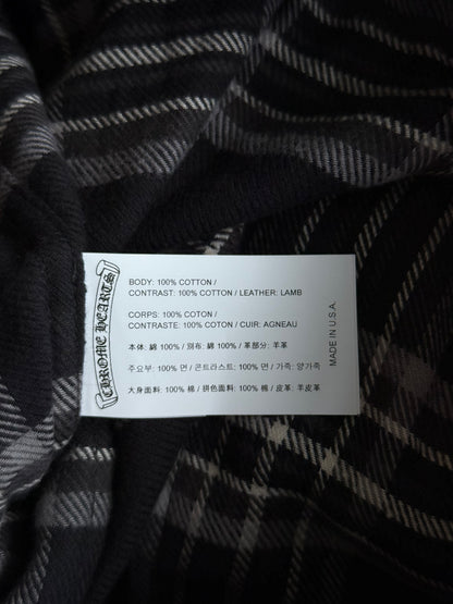 Chrome Hearts Black & White Cross Patch After School Flannel Shorts