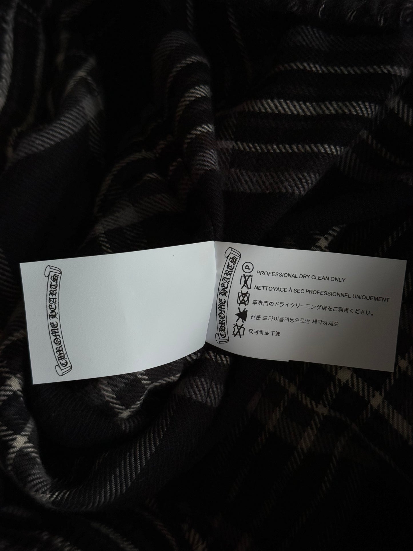 Chrome Hearts Black & White Cross Patch After School Flannel Shorts