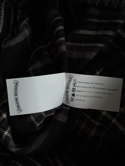 Chrome Hearts Black & White Cross Patch After School Flannel Shorts