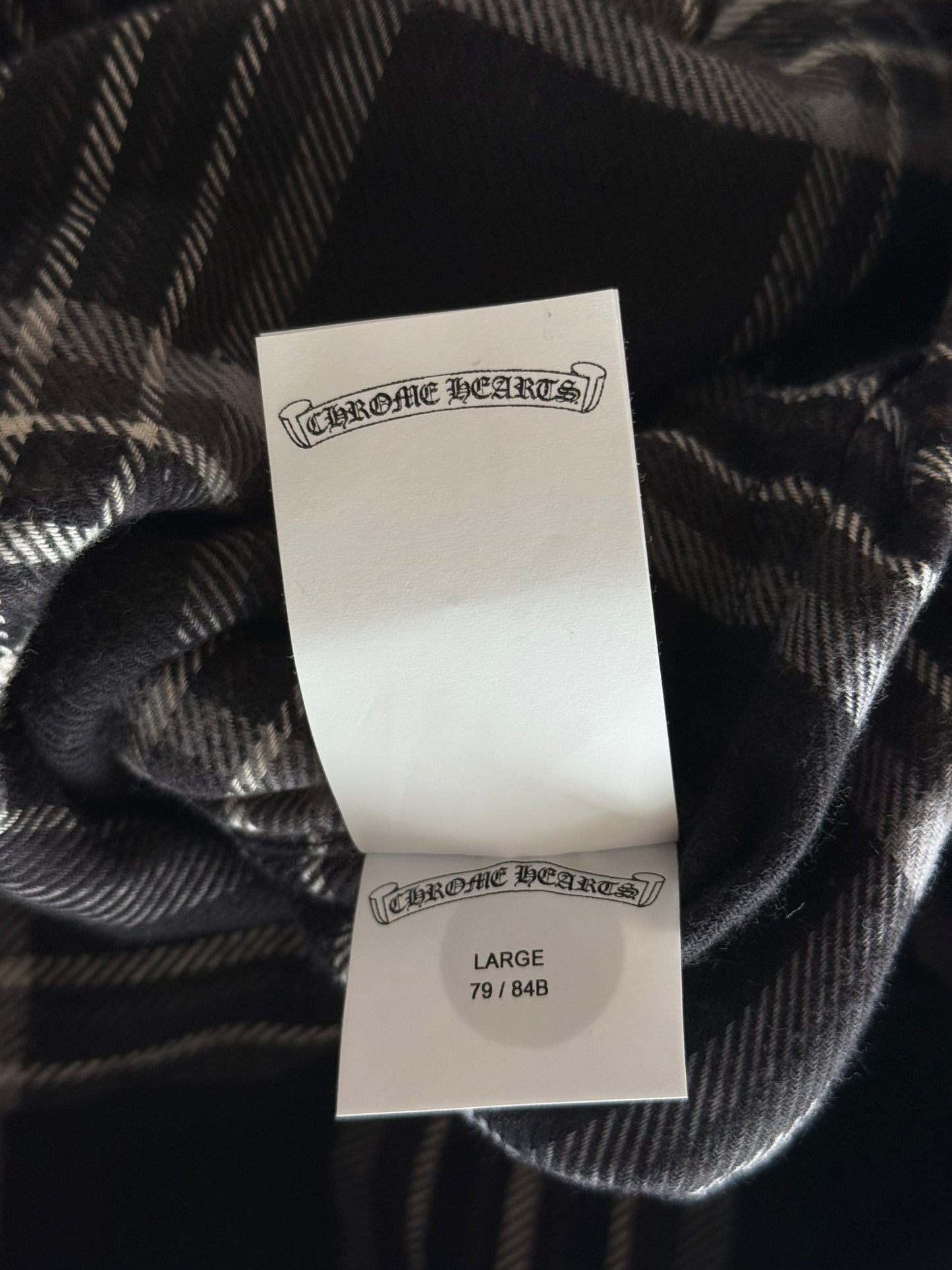 Chrome Hearts Black & White Cross Patch After School Flannel Shorts