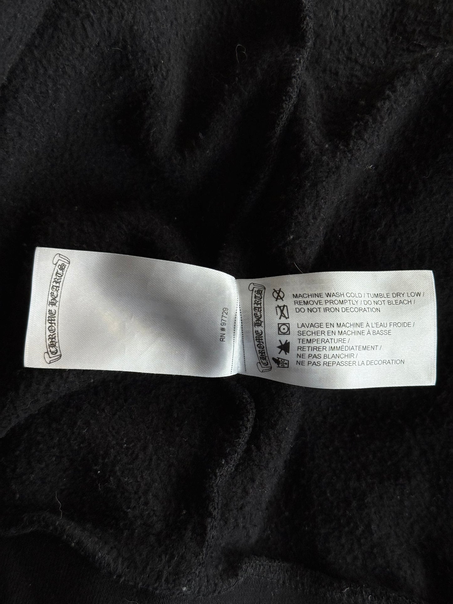Chrome Hearts Black & White Script Logo Zip Up Hoodie