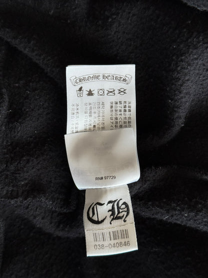 Chrome Hearts Black & White Script Logo Zip Up Hoodie