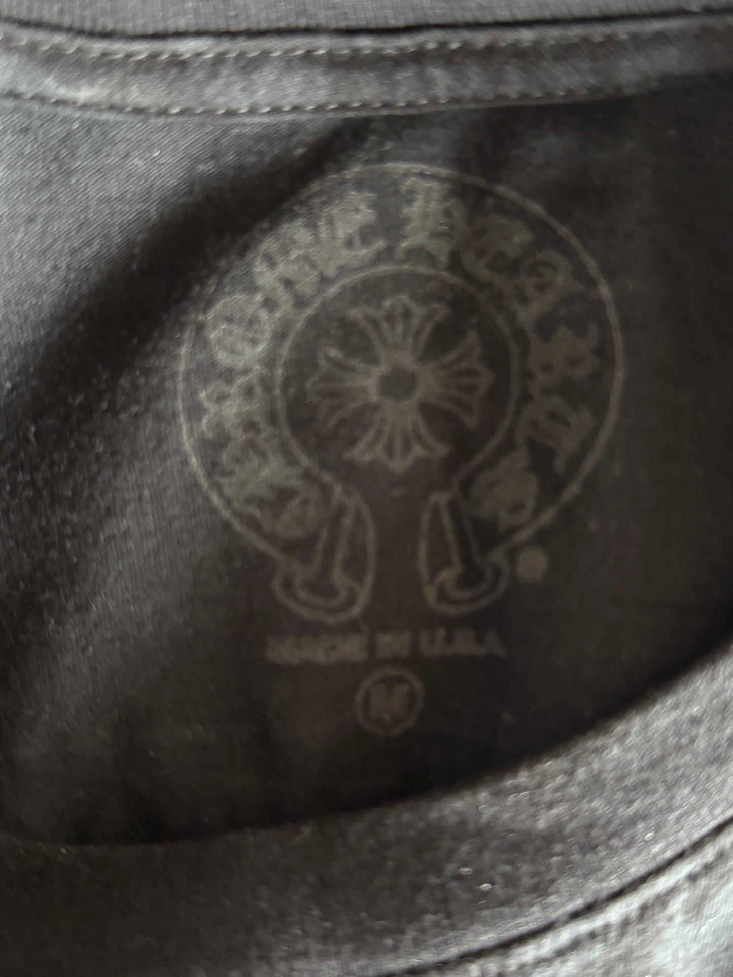 Chrome Hearts Black & White Cemetery Jacquard Horseshoe Logo T-Shirt