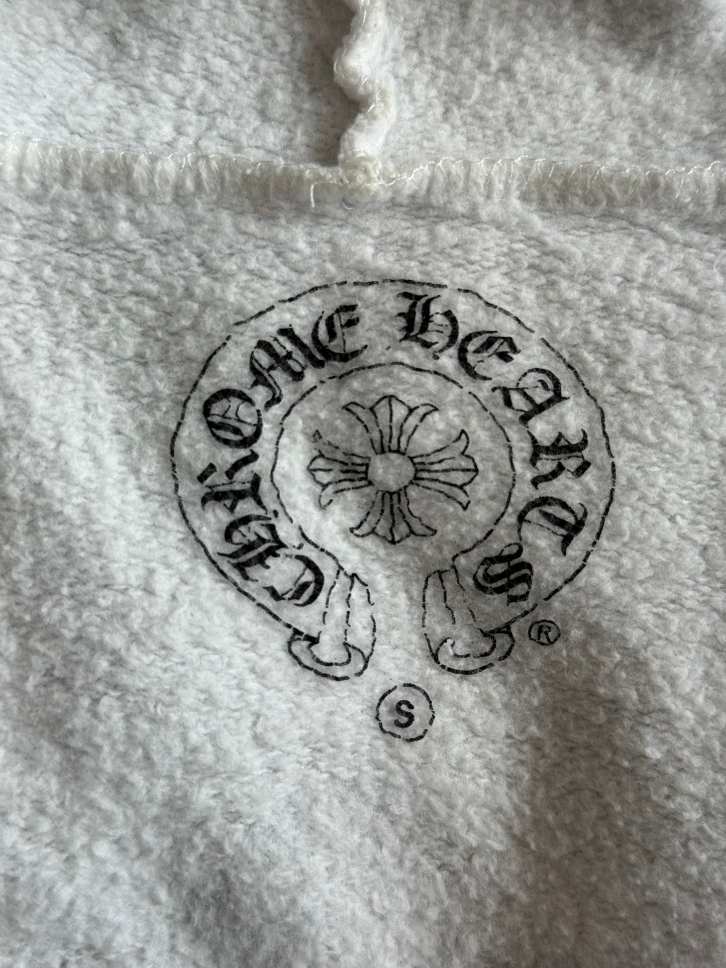 Chrome Hearts White & Black Fleur De Lis Logo Zip Up Hoodie