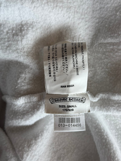 Chrome Hearts White & Black Fleur De Lis Logo Zip Up Hoodie