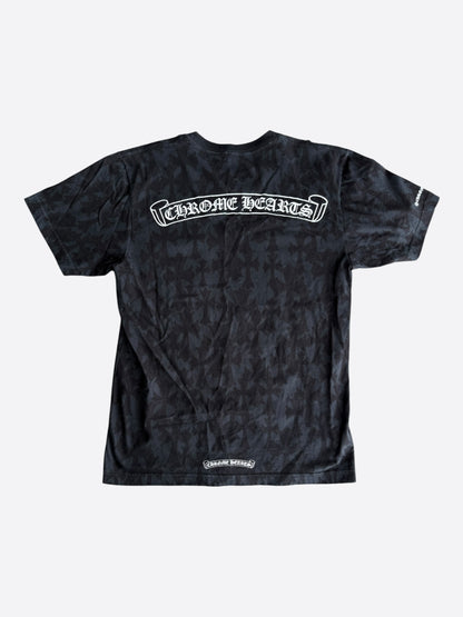 Chrome Hearts Black & White Cemetery Jacquard Horseshoe Logo T-Shirt