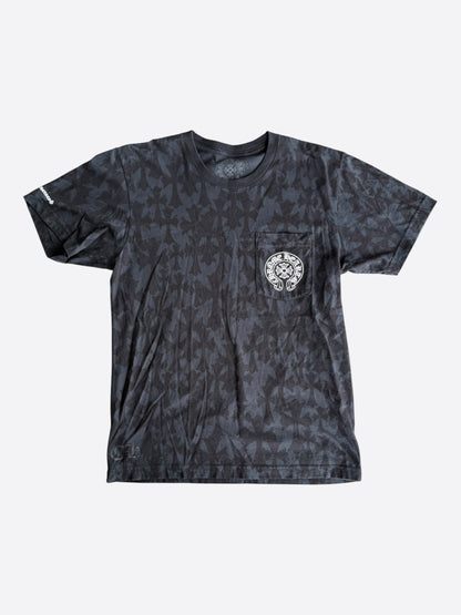 Chrome Hearts Black & White Cemetery Jacquard Horseshoe Logo T-Shirt