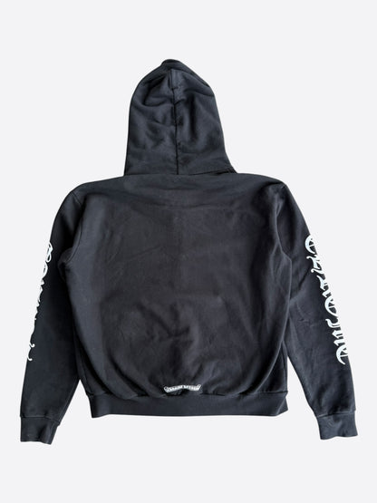 Chrome Hearts Black & White Script Logo Zip Up Hoodie