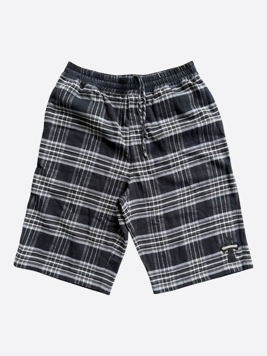 Chrome Hearts Black & White Cross Patch After School Flannel Shorts