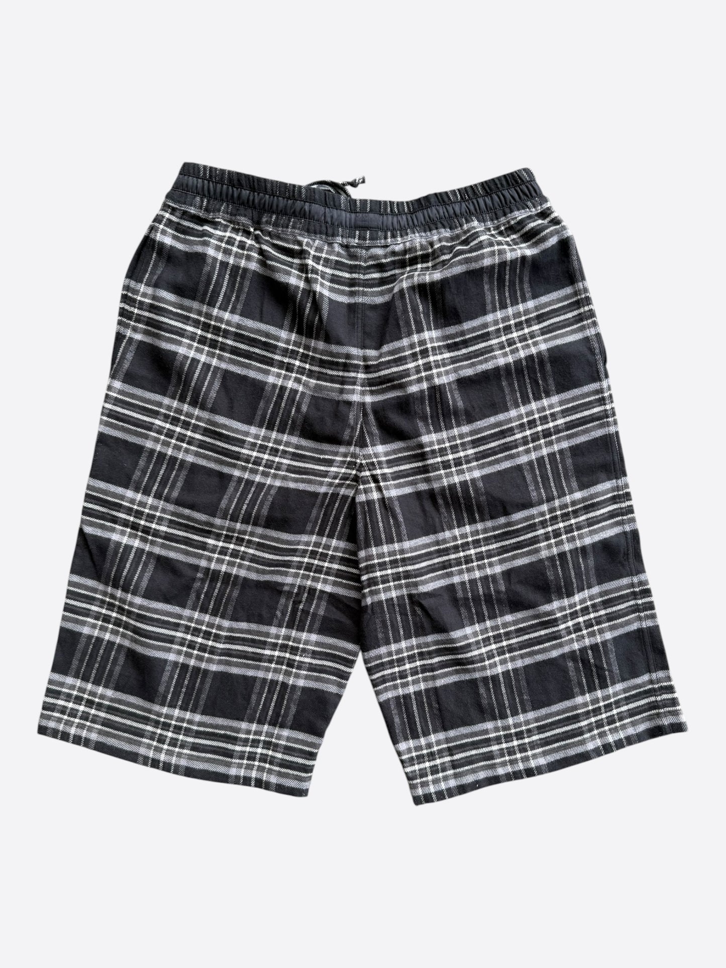 Chrome Hearts Black & White Cross Patch After School Flannel Shorts