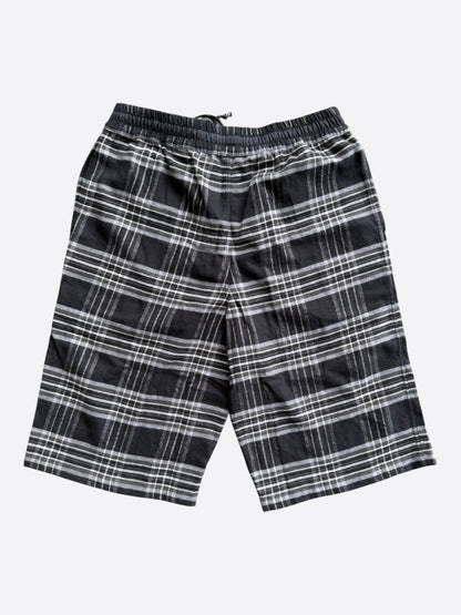 Chrome Hearts Black & White Cross Patch After School Flannel Shorts