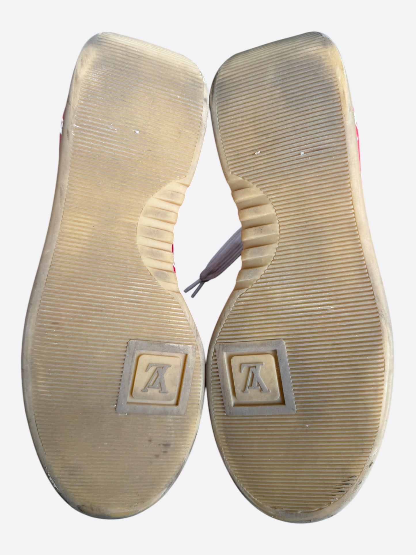 Louis Vuitton Supreme White & Red Monogram Sport Sneakers