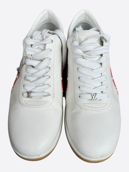Louis Vuitton Supreme White & Red Monogram Sport Sneakers