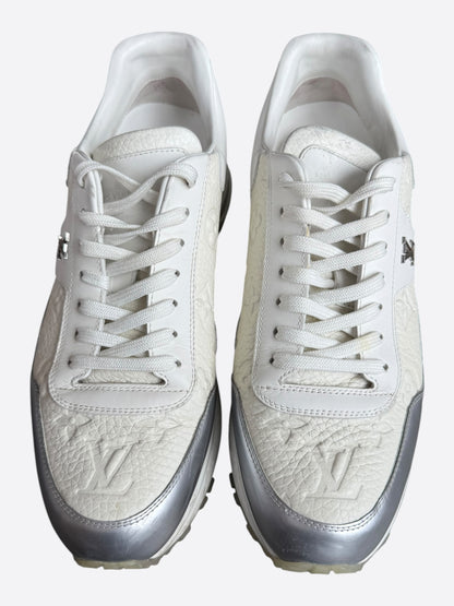 Louis Vuitton White & Silver Monogram Taurillon Run Away Sneakers