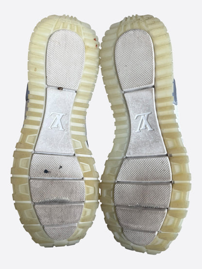 Louis Vuitton White & Silver Monogram Taurillon Run Away Sneakers