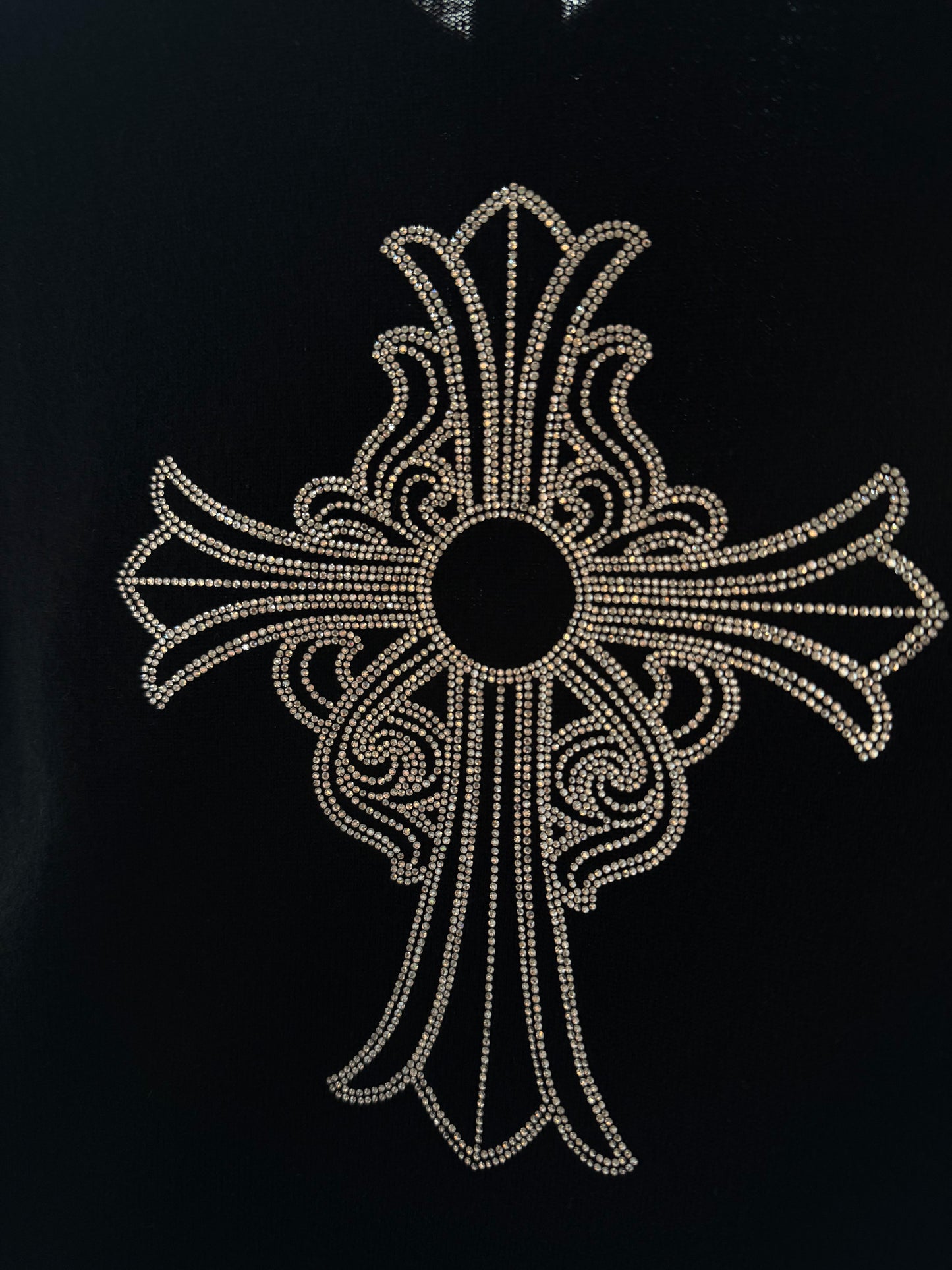 Chrome Hearts Black & Rhinestone Cross Women's Cashmere Sweater