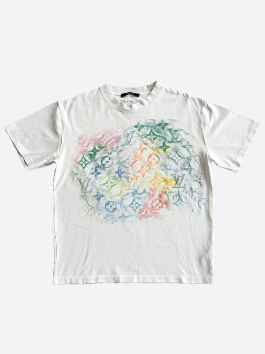 Louis Vuitton White Multicolor Pastel Monogram T-Shirt