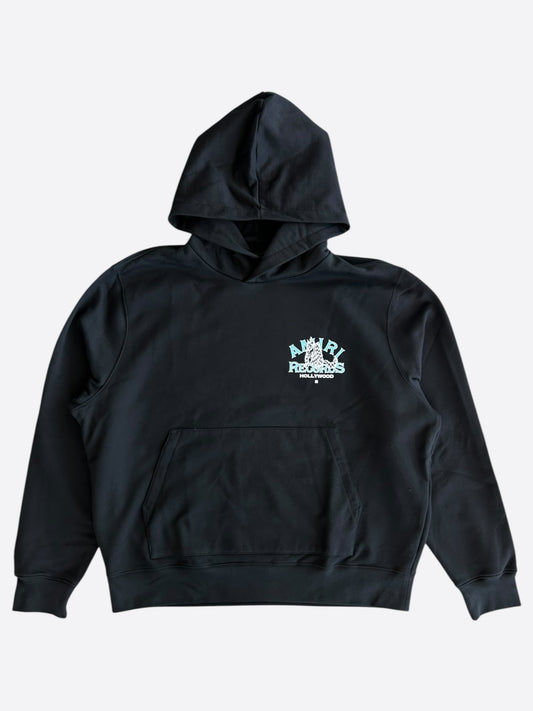 Amiri Black & Blue Records Logo Hoodie