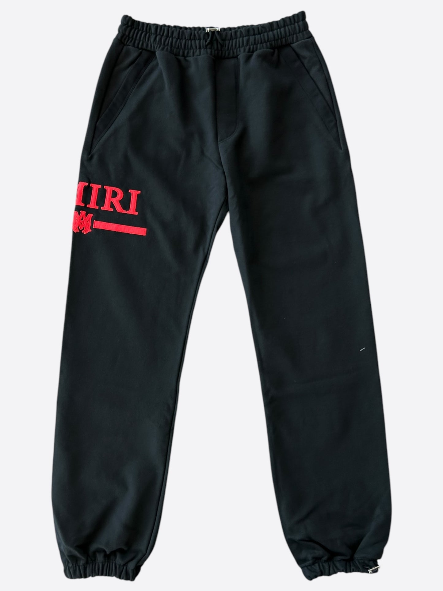 Amiri Black & Red MA Bar Logo Sweatpants
