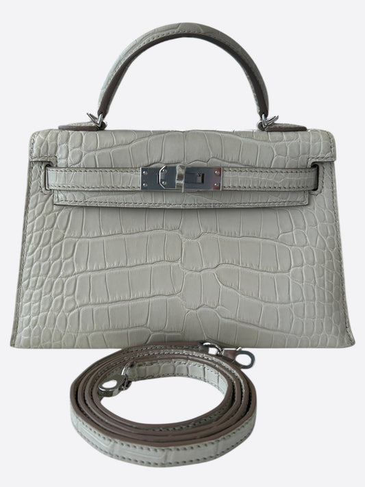 Hermes Beton Alligator Mini Kelly 20
