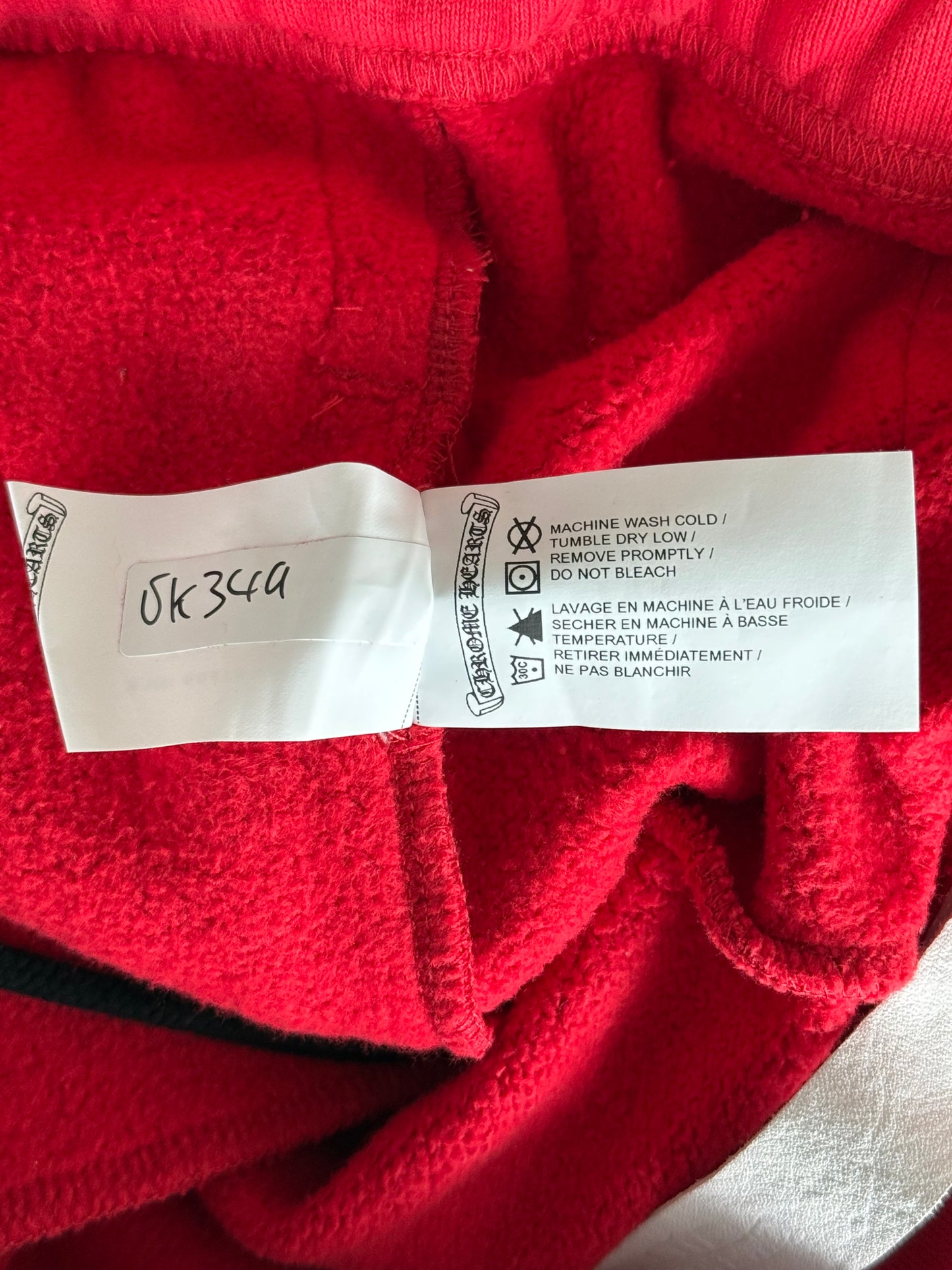 Chrome Hearts Red & White Triple Cross Embroidered Sweatpants