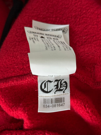 Chrome Hearts Red & White Triple Cross Embroidered Sweatpants