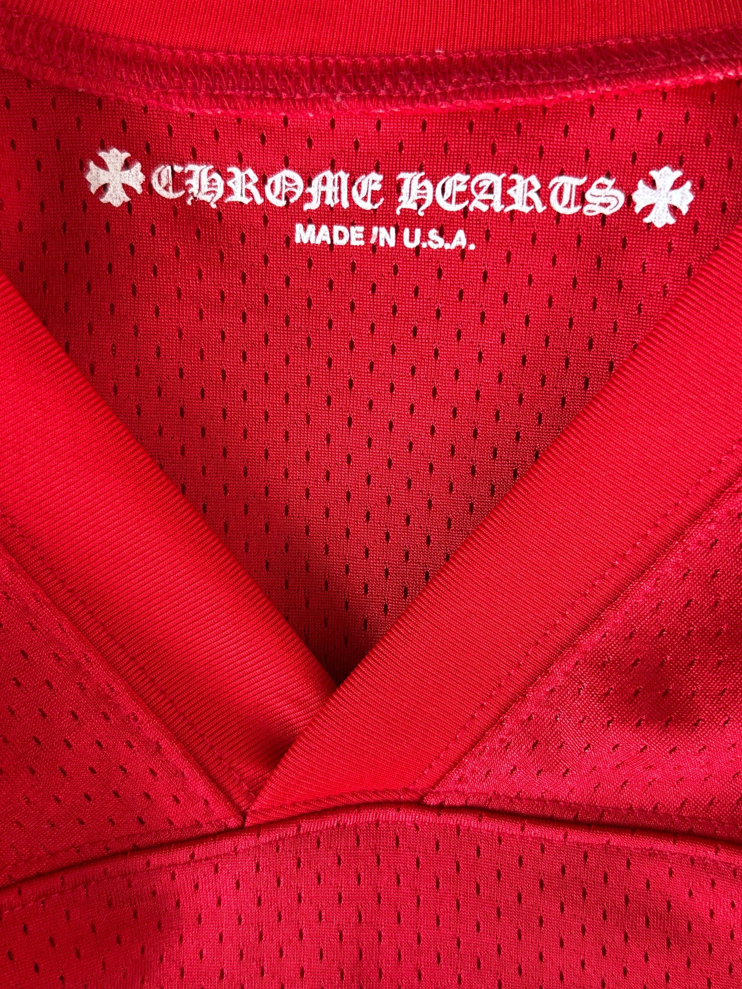 Chrome Hearts Matty Boy Red Form Mesh Jersey Longsleeve T-Shirt