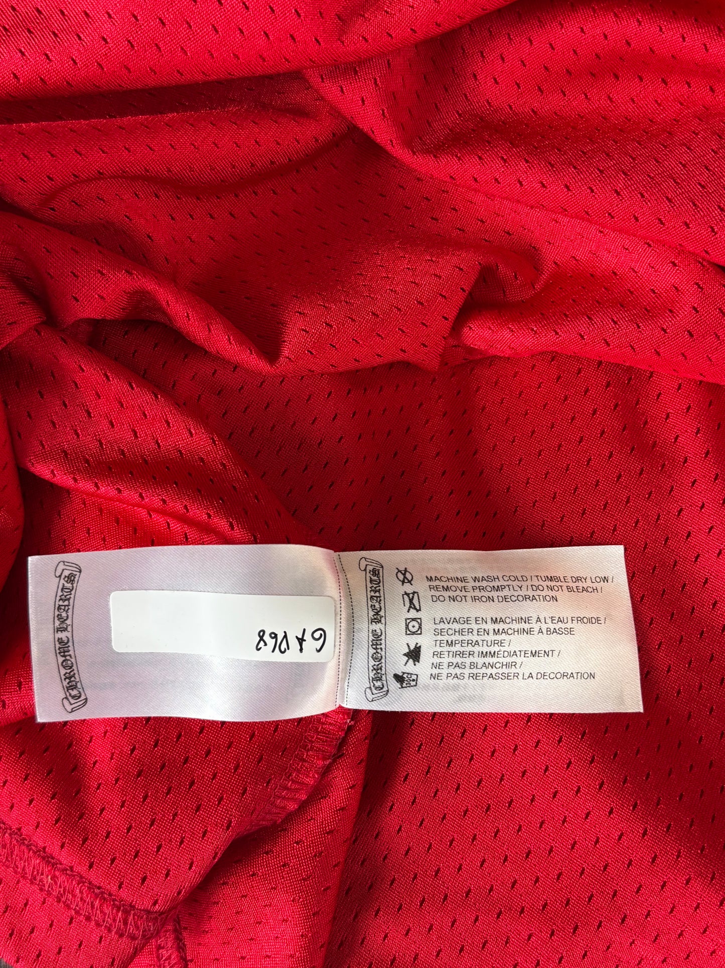 Chrome Hearts Matty Boy Red Form Mesh Jersey Longsleeve T-Shirt