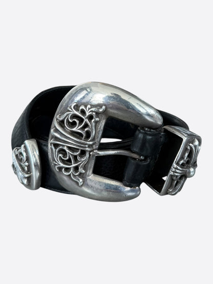 Chrome Hearts Black 3 Piece Leather Belt