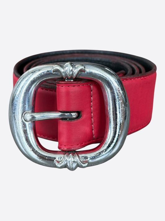 Chrome Hearts Red & Silver Gunslinger Belt