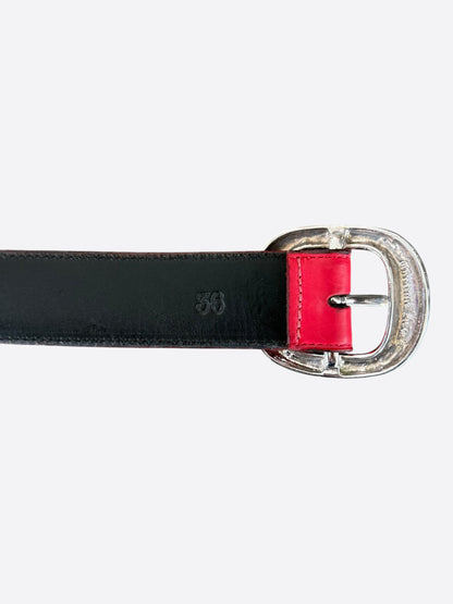 Chrome Hearts Red & Silver Gunslinger Belt