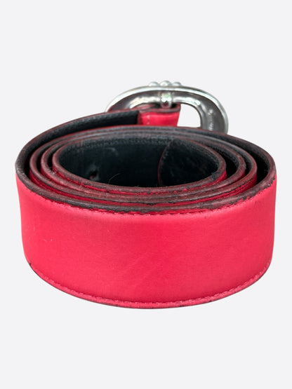 Chrome Hearts Red & Silver Gunslinger Belt