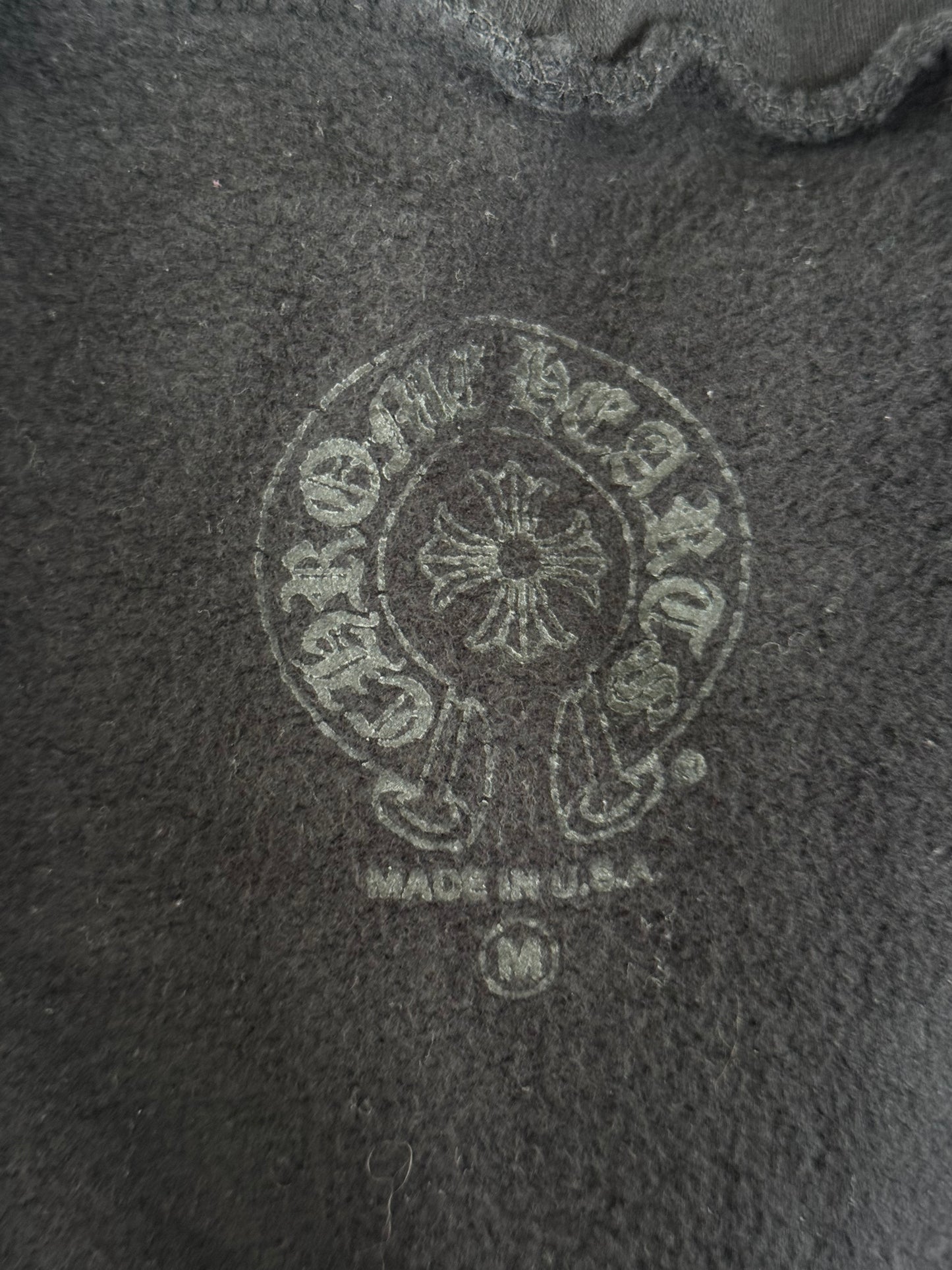 Chrome Hearts Black & White Script Logo Zip Up Hoodie