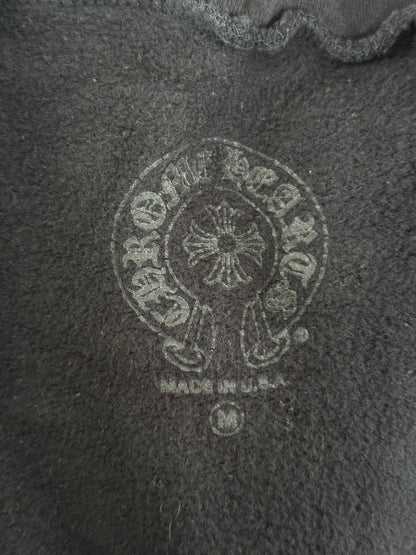 Chrome Hearts Black & White Script Logo Zip Up Hoodie