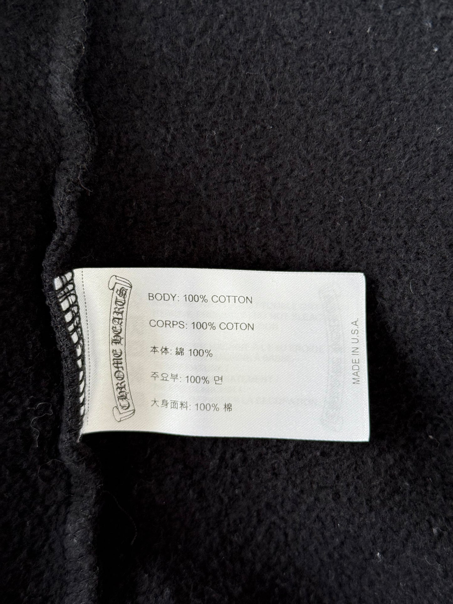 Chrome Hearts Black & White Script Logo Zip Up Hoodie