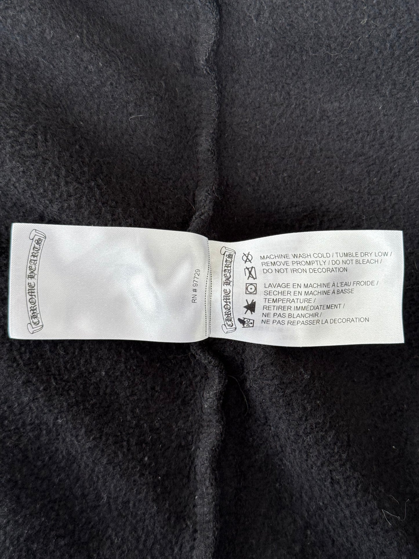 Chrome Hearts Black & White Script Logo Zip Up Hoodie