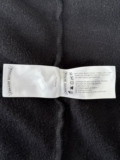 Chrome Hearts Black & White Script Logo Zip Up Hoodie