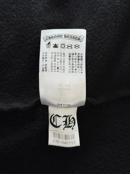 Chrome Hearts Black & White Script Logo Zip Up Hoodie